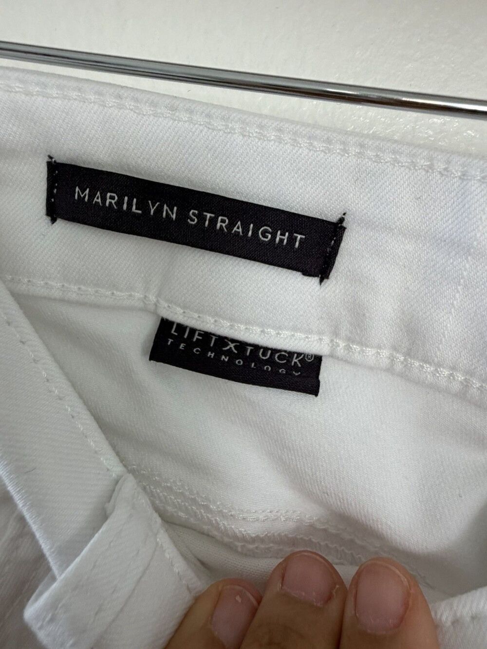 NYDJ Marilyn Straight Ankle Jeans 26W White Wave Tie Dye Lift Tuck - Picture 7 of 9